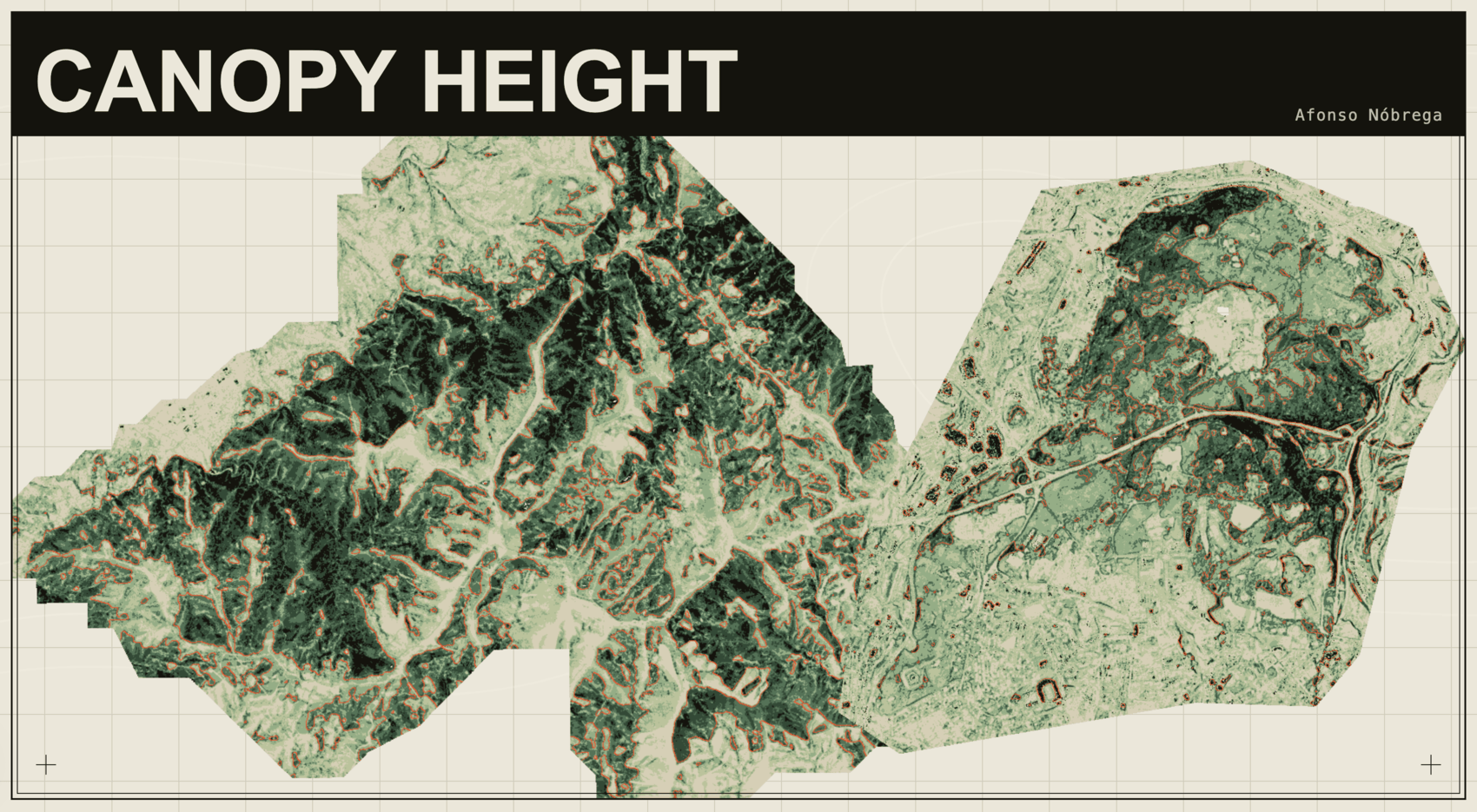Canopy Height Model prediction and uncertainty preview over Serra da Lousã